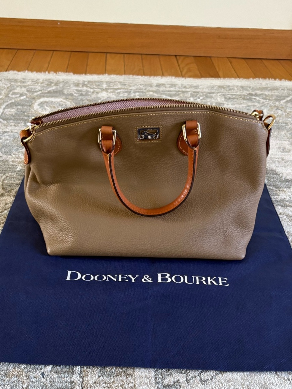 Dooney & Bourke Taupe Satchel Bag - Picture 2 of 7